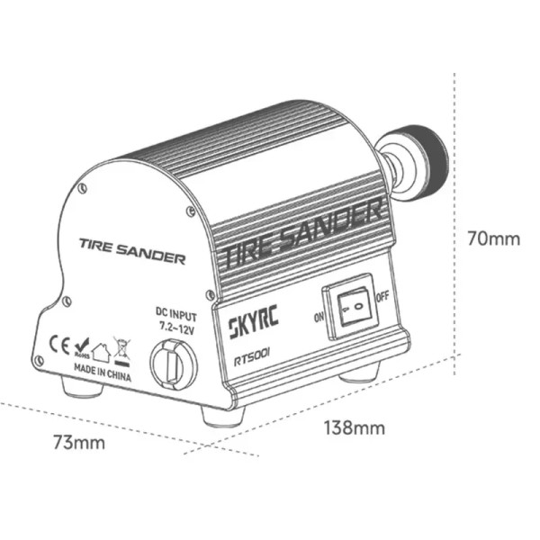 SKYRC RTS001 pneumatico 7.2V-12V ingresso potente cucitura del motore rimozione SK-600150 pneumatici